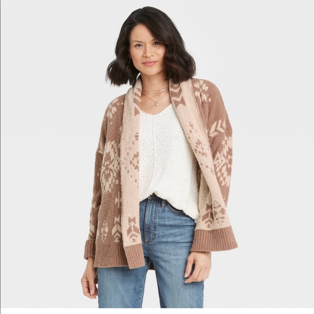 Knox Rose Geometric Print Cardigan Barefoot Dreams Copycat